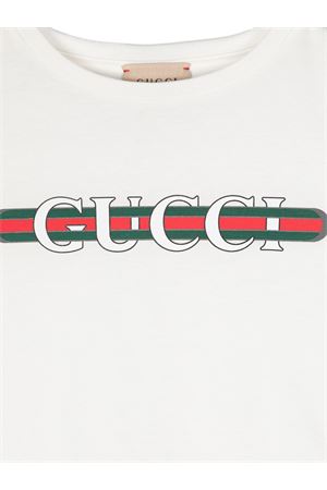 tshirt in cotone bianco GUCCI KIDS | 561651XJGPI9214